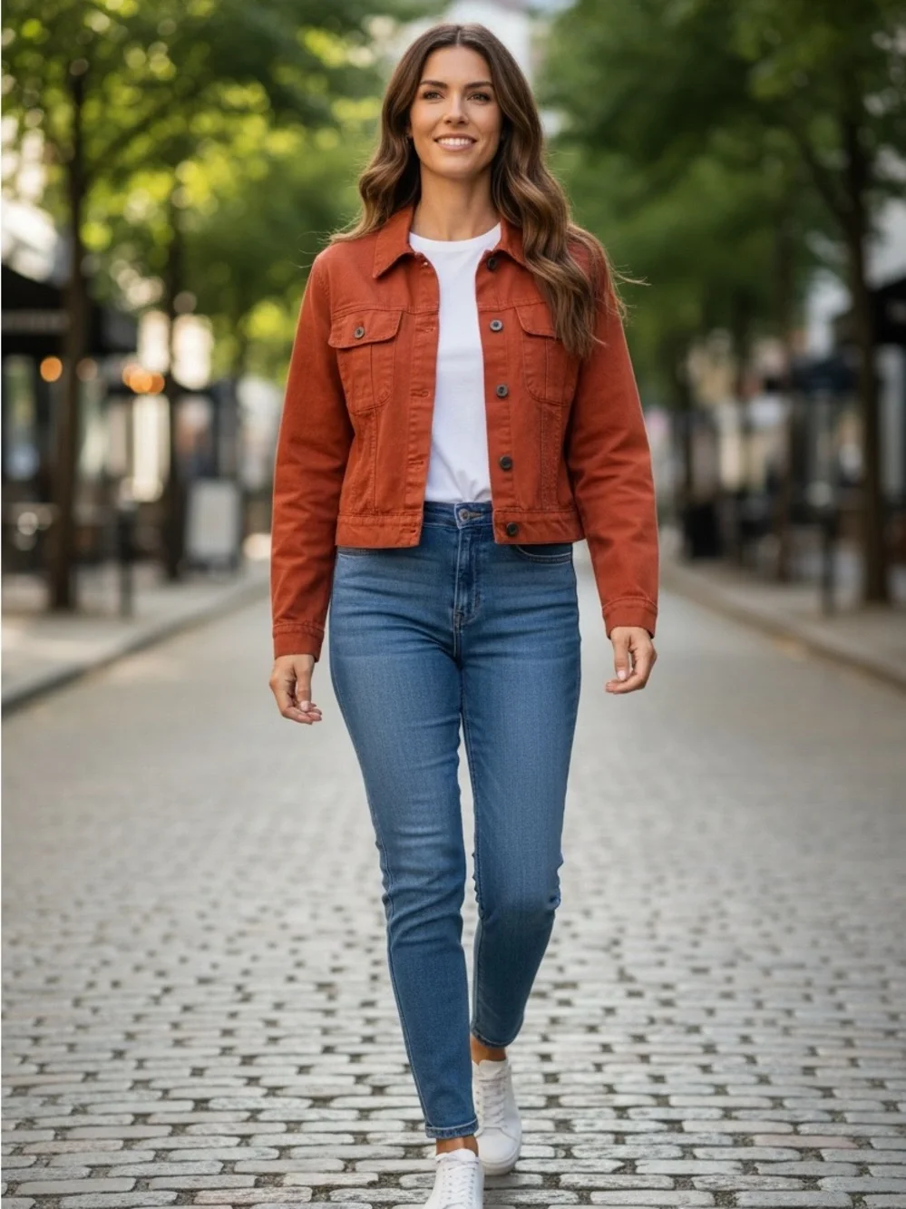 Free People Rust Orange Jean Jacket - Picture 1 of 4
